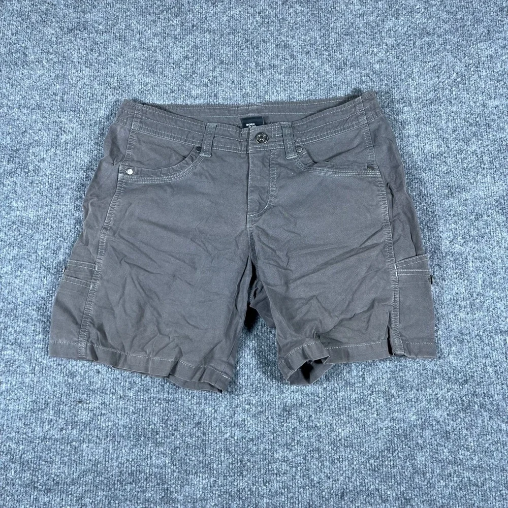 Kuhl Shorts Womens Size 8 Gray Cotton Blend Cargo Hiking Outdoor Utility